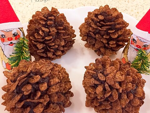 チョコフレークで作る　食べられる松ぼっくり